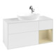 V&B Meuble sous lavabo Finion 120 cm, Pl blanc mat, Rg gris moyen laqué, blanc mat laqué-4