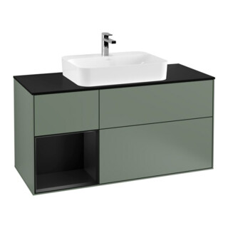 V&B Meuble sous lavabo Finion 120 cm, Pl blanc mat, Rg laque blanc mat, Oli. mat laque