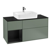 V&B Meuble sous-lavabo Finion 120 cm, Pl blanc mat, Rg laqué blanc, Oli mat laqué