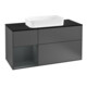 V&B Meuble sous lavabo Finion 120 cm, Pl blanc mat, Rg laque lustrée mat blanc-1