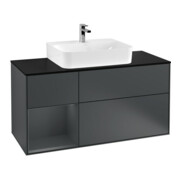 V&B Meuble sous lavabo Finion 120 cm, Pl blanc mat, Rg laqué mat blanc