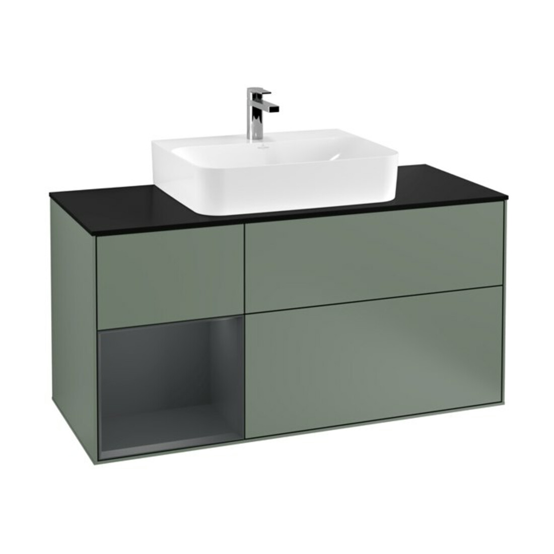 V&B Meuble sous lavabo Finion 120 cm, Pl blanc mat, Rg laqué mat blanc, Ol mat laqué