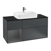 V&B Meuble sous lavabo Finion 120 cm, Pl blanc mat, Rg laqué mat, md bleu mat Lac