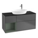 V&B Meuble sous lavabo Finion 120 cm, Pl blanc mat, Rg Olive mat laqué, Anthracite m-1