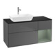 V&B Meuble sous-lavabo Finion 120 cm, Pl blanc mat, Rg olivier mat laqué, Anthracite m-1