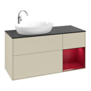 V&B Meuble sous lavabo Finion 120 cm, Pl blanc mat, Rg P eo mat laqué, si Gris mat laqué-3