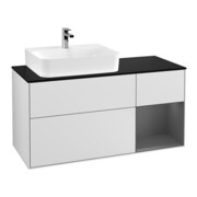 V&B Meuble sous lavabo Finion 120 cm, Pl blanc mat, Rg rouge Am, blanc mat Lac
