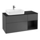 V&B Meuble sous lavabo Finion 120 cm, Pl blanc mat, Rg rouge blanc mat Lac, Anthracite m-1