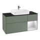 V&B Meuble sous-lavabo Finion 120 cm, Pl blanc mat, Rg rouge blanc mat Lac, Oli mat Lac-1