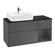 V&B Meuble sous lavabo Finion 120 cm, Pl blanc mat, Rg rouge madère brun, Aménagement