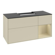 V&B Meuble sous lavabo Finion 120 cm, Pl blanc mat, Rg rouge si G mat La, si G mat La