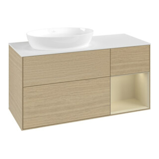V&B Meuble sous-lavabo Finion 120 cm, pl blanc mat, si gris mat laqué, oa ven