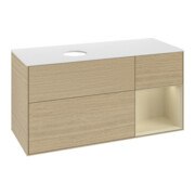 V&B Meuble sous-lavabo Finion 120 cm, pl blanc mat, si gris mat laqué, oa ven-3