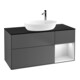 V&B Meuble sous lavabo Finion 120 cm, Pl blanc mat, Tiroir blanc laqué, Anthracite m-1