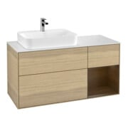 V&B Meuble sous lavabo Finion 120 cm, Pl blanc mat, Tiroir droit, Ouvre-vent