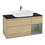 V&B Meuble sous-lavabo Finion 120 cm, Pl blanc mat, Tiroir droite, Huilé avec laque, Oa ven