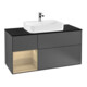 V&B Meuble sous lavabo Finion 120 cm, Pl blanc mat, Tiroir gauche, Anthracite m-1