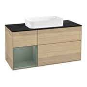 V&B Meuble sous lavabo Finion 120 cm, Pl blanc mat, Tiroir gauche, Huile mat, Oa ven