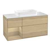 V&B Meuble sous lavabo Finion 120 cm, pl blanc mat, tiroir gauche Oa ven, Oa ven