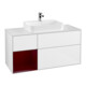 V&B Meuble sous-lavabo Finion 120 cm, pl blanc mat, tiroir gauche Peo, blanc brillant laqué-1