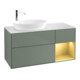 V&B Meuble sous lavabo Finion 120 cm, Pl blanc mat, Tiroir or mat laqué, Poign. or mat laqué-1
