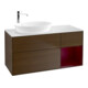 V&B Meuble sous-lavabo Finion 120 cm, Pl blanc mat, tiroir Peo mat laqué, noyer veinée-1