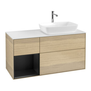 V&B Meuble sous lavabo Finion 120 cm, pl blanc, rég bleu, lacqué, oa ven