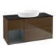 V&B Meuble sous-lavabo Finion 120 cm, Pl bleu m, Étag md m Lac, noyer veiné-1