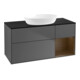 V&B Meuble sous lavabo Finion 120 cm, Pl bleu m, Étag. noyer ven, Anthrac. m-1