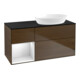 V&B Meuble sous lavabo Finion 120 cm, Pl bleu m, Étagère blanche m Lac, noyer ven-1