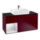 V&B Meuble sous-lavabo Finion 120 cm, Pl bleu m, Étagère gauche blanc m Lac, Peo m-1