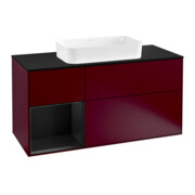 V&B Meuble sous lavabo Finion 120 cm, Pl bleu m, Étagère gauche bleu m Lac, Peo m