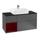 V&B Meuble sous lavabo Finion 120 cm, Pl bleu m, Étagère gauche Peo, Anthracite m-1