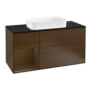 V&B Meuble sous lavabo Finion 120 cm, Pl bleu m, étagère gauche wal ven, wal ven