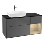 V&B Meuble sous-lavabo Finion 120 cm, Pl bleu m, Étagère Oa ven, Anthracite m