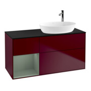 V&B Meuble sous-lavabo Finion 120 cm, Pl bleu m, Étagère oli. m Lac, Peo m-1