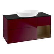 V&B Meuble sous lavabo Finion 120 cm, Pl bleu m, Reg chêne ven, Peo m