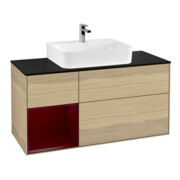 V&B Meuble sous-lavabo Finion 120 cm, Pl bleu m, Reg gauche Peo, Oa ven