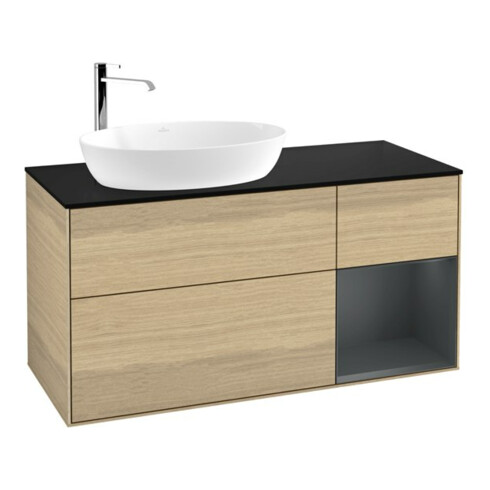 V&B Meuble sous lavabo Finion 120 cm, Pl bleu m, Reg md m Lac, Oa ven