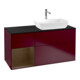 V&B Meuble sous lavabo Finion 120 cm, Pl bleu m, Reg noyer ven, Peo m-1
