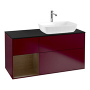 V&B Meuble sous lavabo Finion 120 cm, Pl bleu m, Reg noyer ven, Peo m