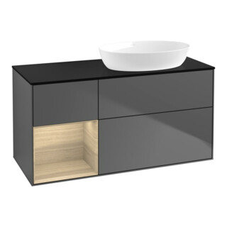 V&B Meuble sous-lavabo Finion 120 cm, Pl bleu m, Reg Oa ven, Anthrac. m