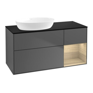 V&B Meuble sous lavabo Finion 120 cm, Pl bleu m, Reg Oa ven, Anthrac. m