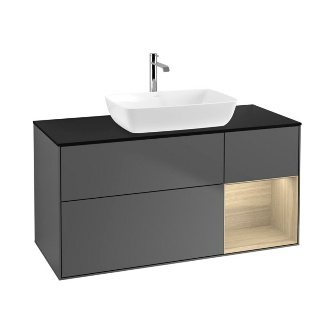 V&B Meuble sous lavabo Finion 120 cm, Pl bleu m, Reg Oa ven, Anthracite m
