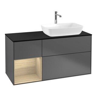 V&B Meuble sous lavabo Finion 120 cm, Pl bleu m, Rég Oa ven, Anthracite m