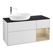 V&B Meuble sous-lavabo Finion 120 cm, Pl bleu m, Reg Oa ven, blanc m Lac