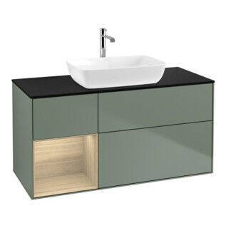 V&B Meuble sous lavabo Finion 120 cm, Pl bleu m, Reg Oa ven, Oli. m Lac