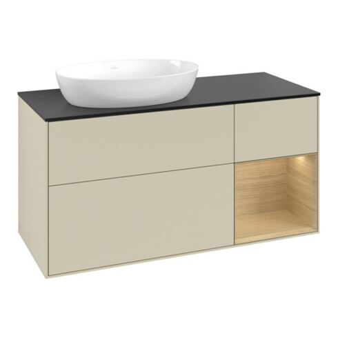 V&B Meuble sous lavabo Finion 120 cm, Pl bleu m, Reg Oa ven, si Gr m Lac