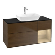 V&B Meuble sous lavabo Finion 120 cm, Pl bleu m, Reg Oa ven, wal ven
