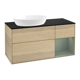V&B Meuble sous lavabo Finion 120 cm, Pl bleu m, Rég Oli. m Lac, Oa ven
